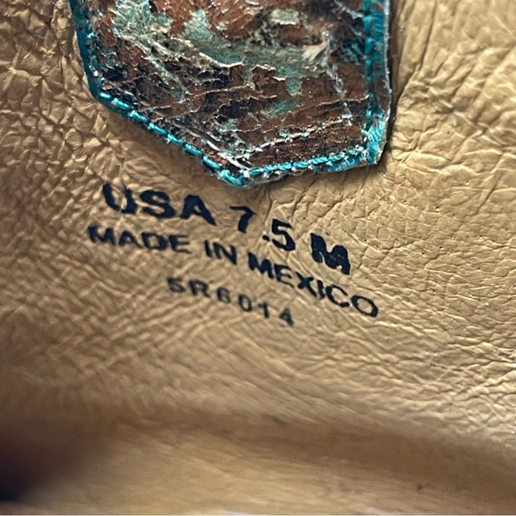 Sterling River Turquoise and Metallic Western Cowboy Boots - Picture 11 of 11